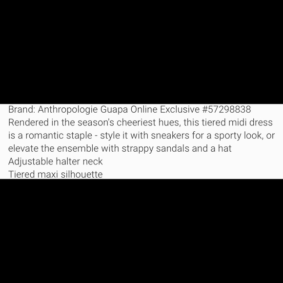 NWT ANTHROPOLOGIE HALTER DRESS GORGEOUS! 16 - Picture 3 of 4